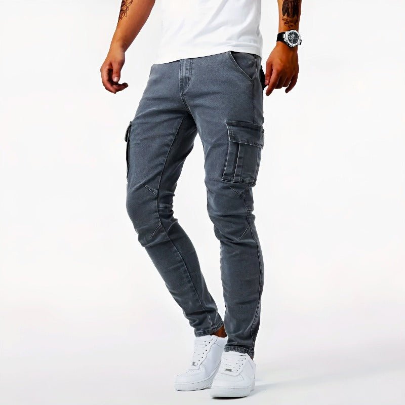 Calça Cargo Masculina Jeans com Stretch | Corte Ajustado