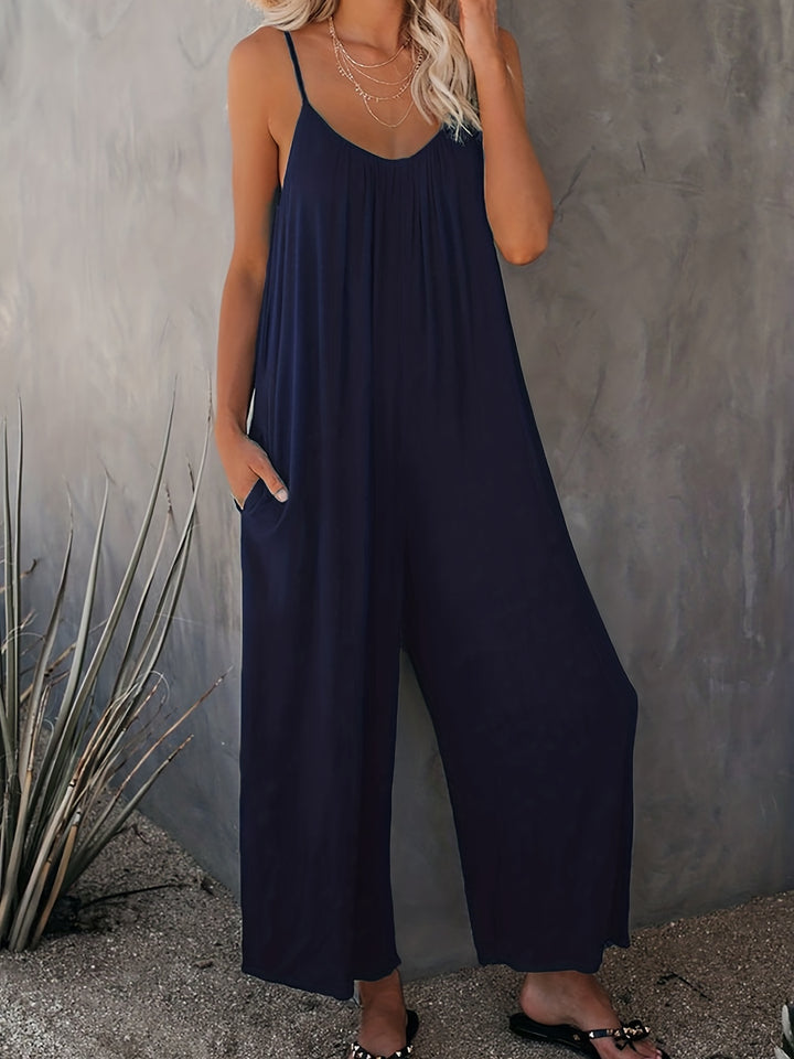 Women's Jumpsuit with Thin Straps | Wide Legs