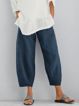 Damskie Spodnie Cropped Relaxed Fit | Szeroka Nogawka