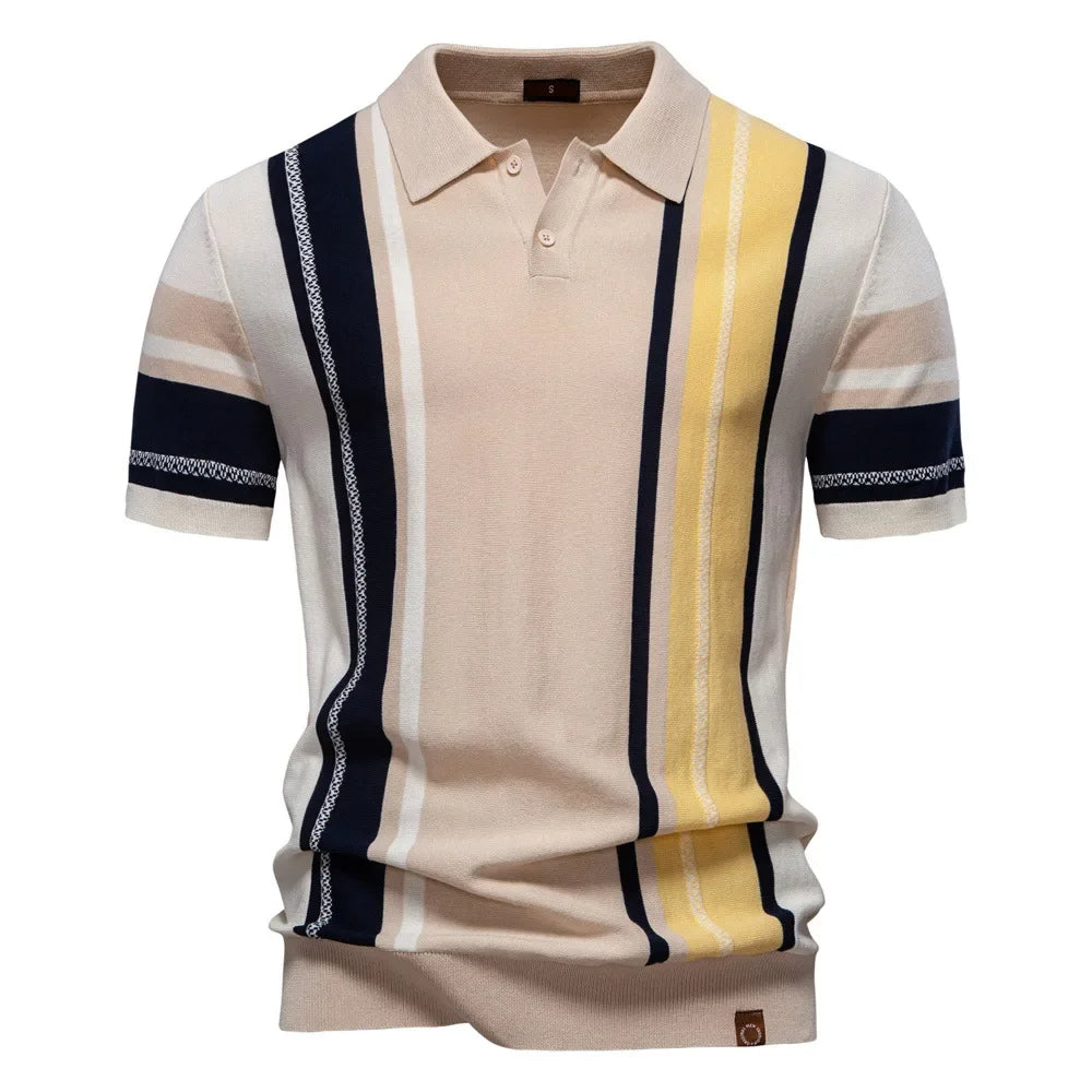 Herren Gestreiftes Polohemd | Strick