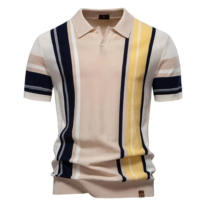 Herren Gestreiftes Polohemd | Strick