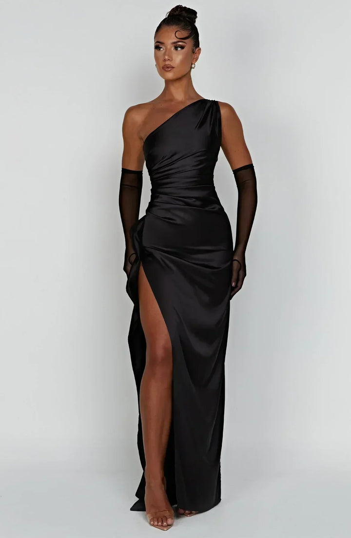 Damen Abendkleid mit einem Schulterriemen | Maxi