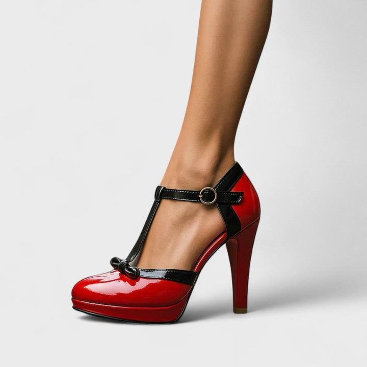 Damen Pumps mit Schleife | Plateau