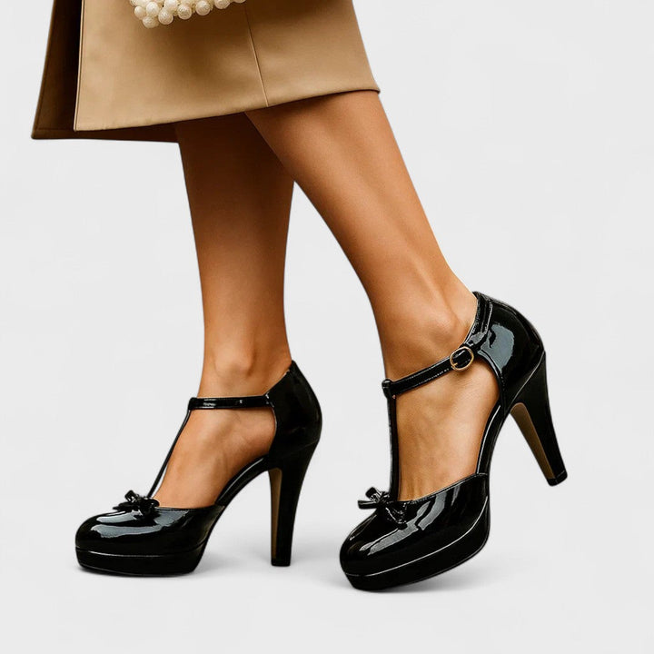 Damen Pumps mit Schleife | Plateau