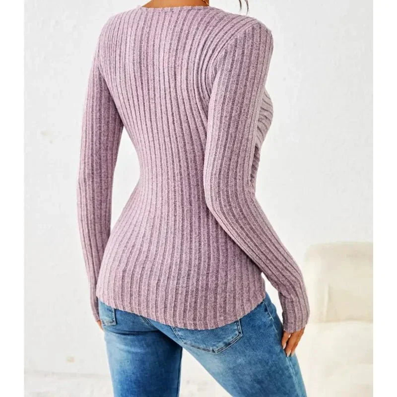 Damen Top V-Ausschnitt | Langarm