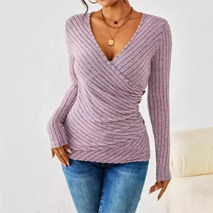 Damen Top V-Ausschnitt | Langarm