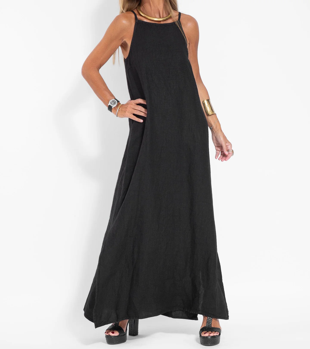 Damen Maxi Kleid Ärmellos | Luftig