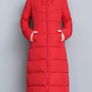 Damska Długi Płaszcz Zimowa | Kapturem