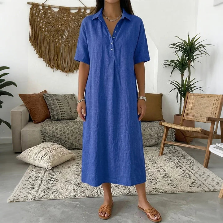 Damen Hemdblusenkleid | Midi
