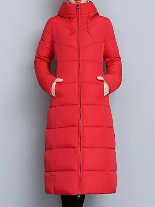 Damska Długi Płaszcz Zimowa | Kapturem