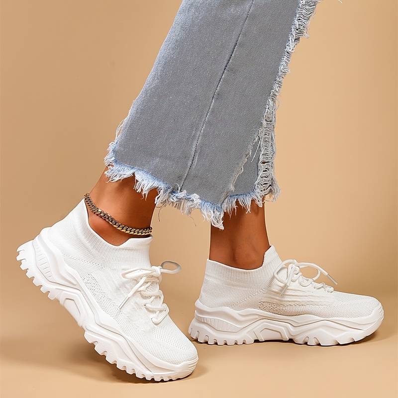 Damskie Ortopedyczne Sneakersy Sznurowane | Casual