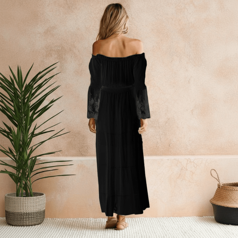 Damen Kleid Schulterfrei | Maxi