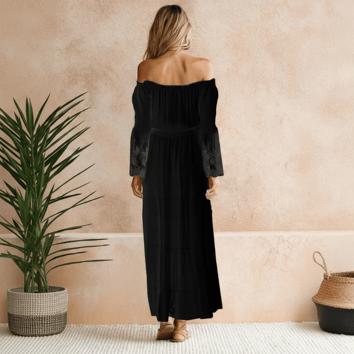 Damen Kleid Schulterfrei | Maxi