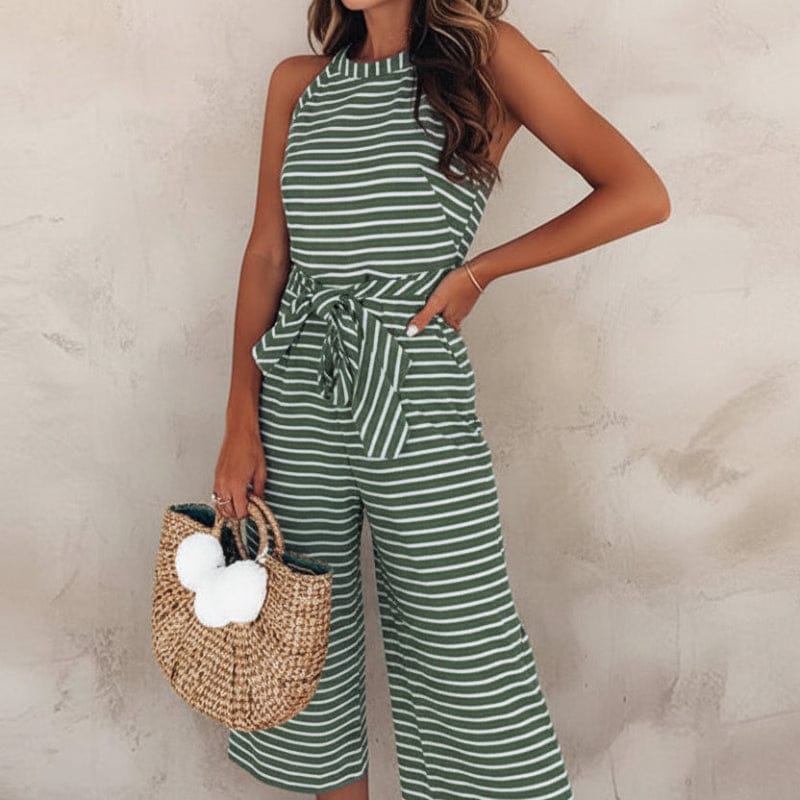Damen Overall Ärmellos | Gestreift