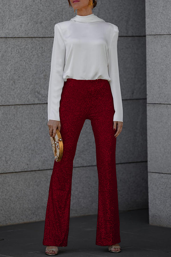 Women's Bell-Bottom Pants with Sequins | Party Clothes