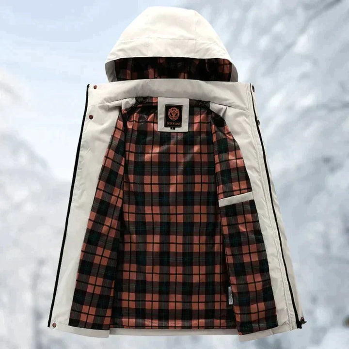 Herren Regenjacke mittlerer Länge | Mit Kapuze