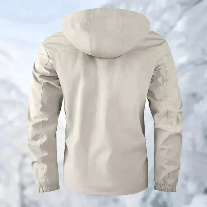 Herren Regenjacke mittlerer Länge | Mit Kapuze