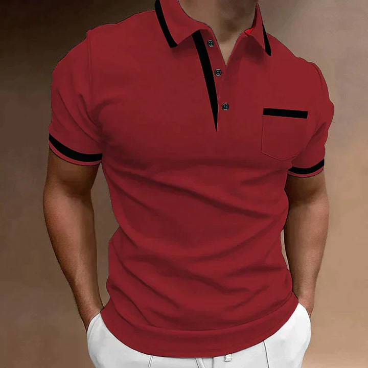 Herren Polohemd Kurzarm | Kontrastfarben