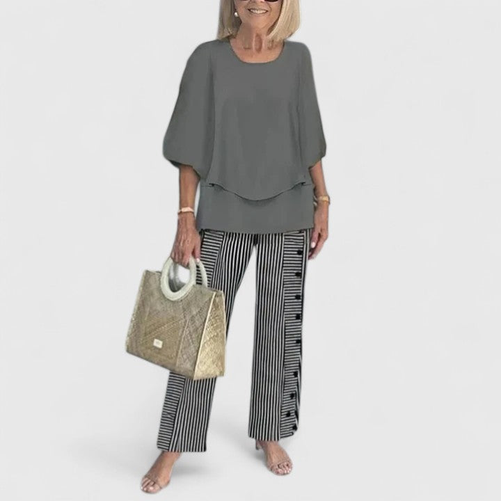 Damen Zweiteiliger Set mit Muster | Casual