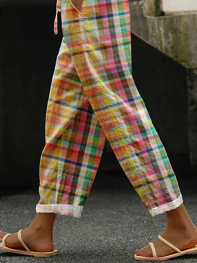 Damen Freizeit Sommerliche Hose | Kariert
