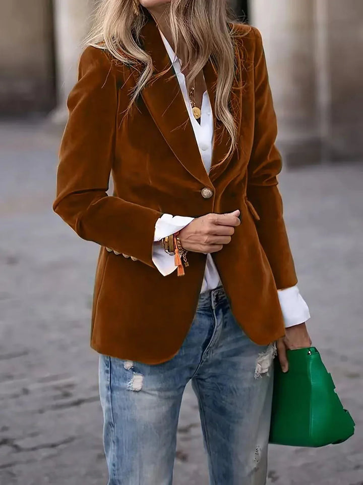 Women's Buttoned Blazer | Formal Fitted Cut