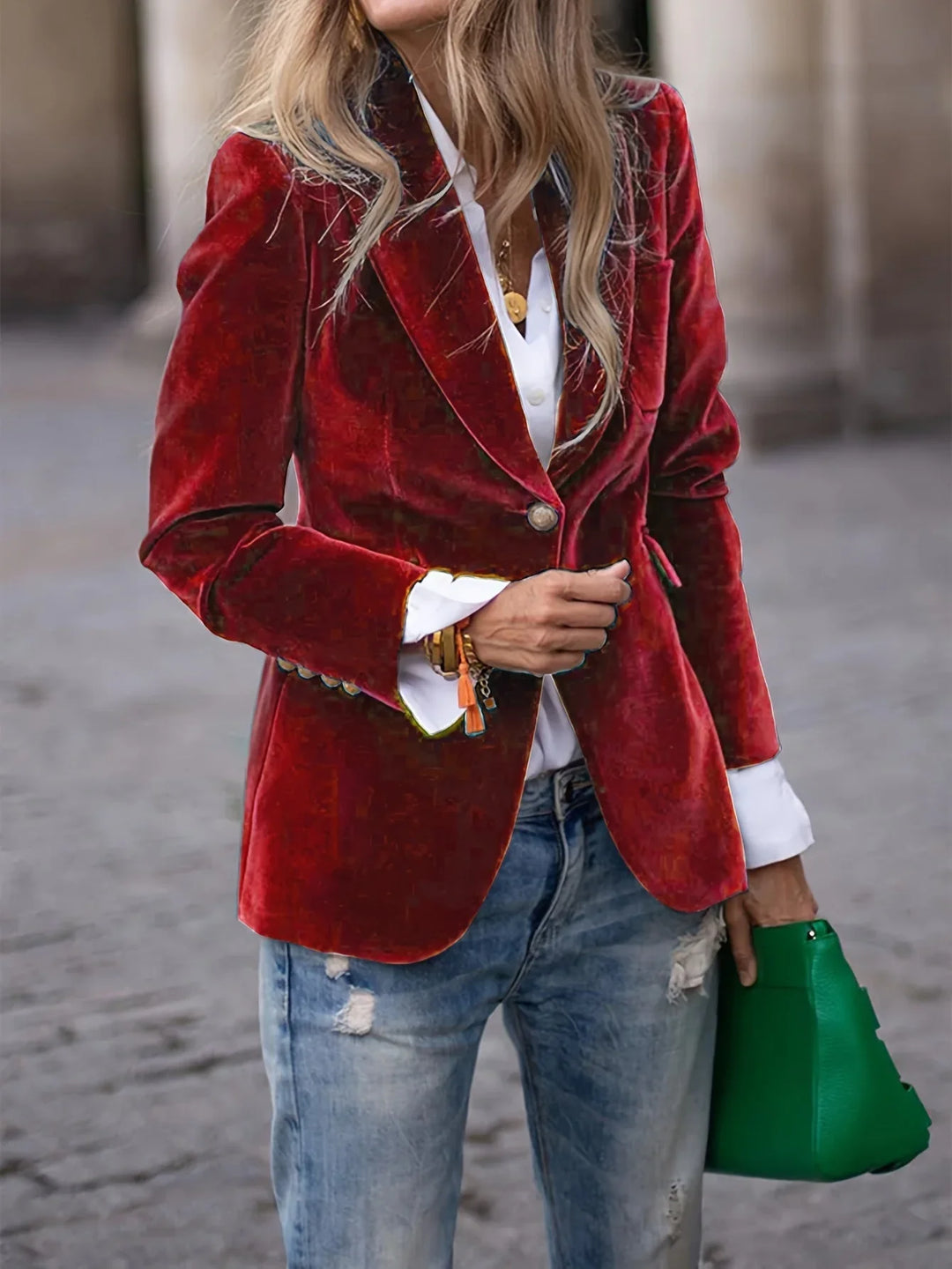 Women's Buttoned Blazer | Formal Fitted Cut