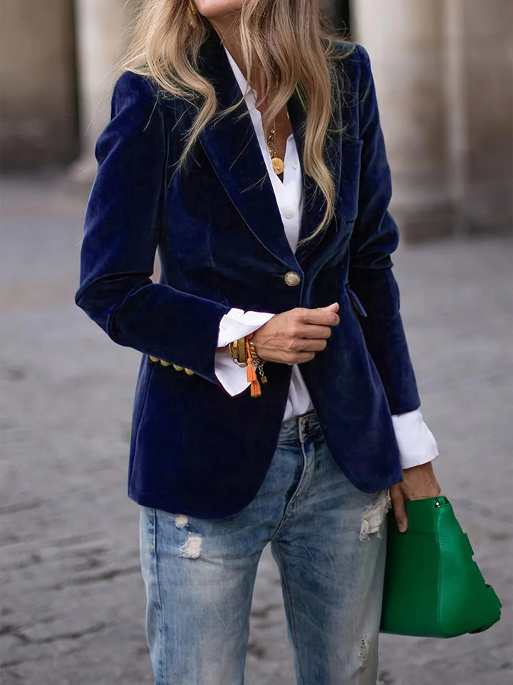 Women's Buttoned Blazer | Formal Fitted Cut