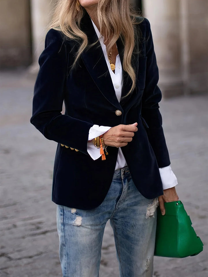 Women's Buttoned Blazer | Formal Fitted Cut