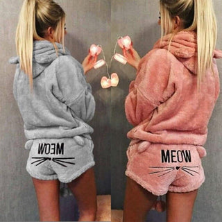 Women's Fleece Pajamas with Hood | Warm
