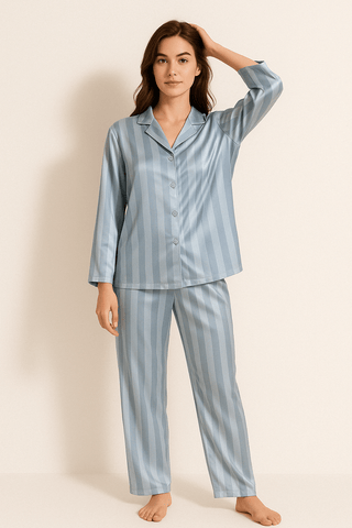 Damen-Pyjama mit Streifen | Zweiteilig