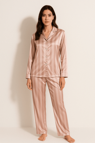 Damen-Pyjama mit Streifen | Zweiteilig