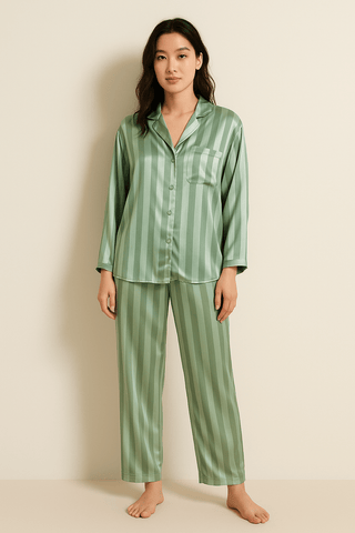 Damen-Pyjama mit Streifen | Zweiteilig