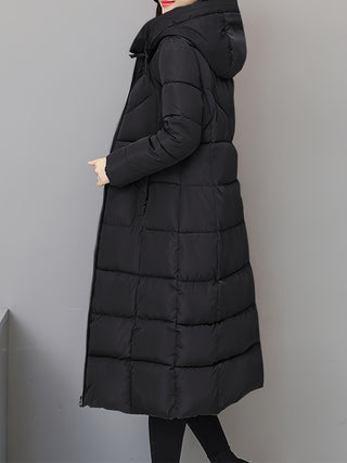 Damska Długi Płaszcz Zimowa | Kapturem