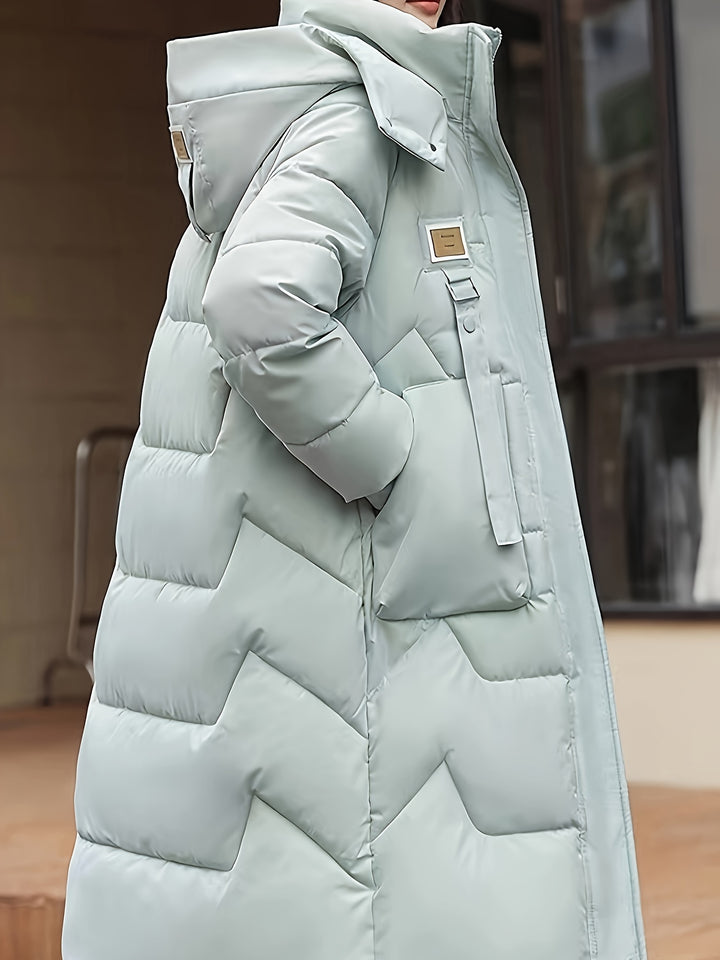 Damen Langer Wintermantel | Steppung