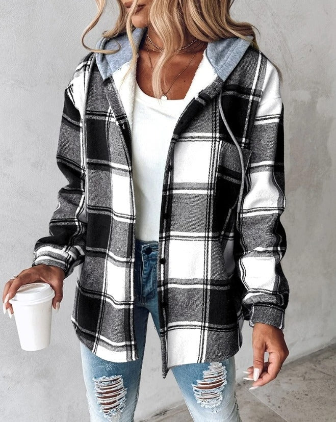 Women's Polka Dot Jacket with Hood | Casual