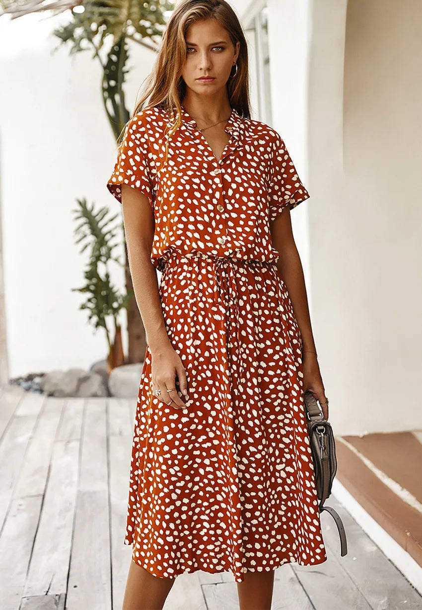 Damen Gemustertes Sommerkleid | Midi
