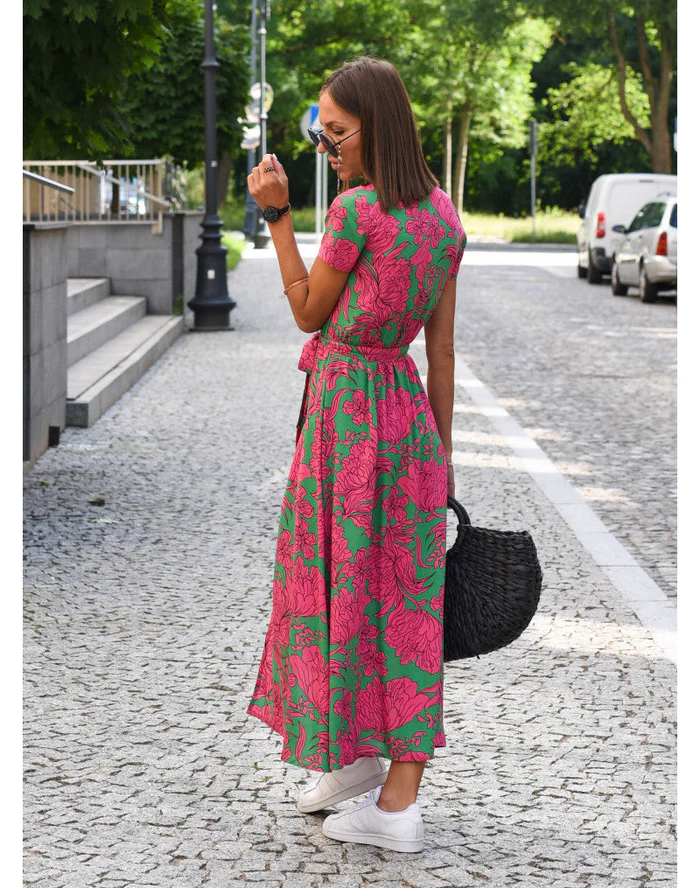 Women's Dress with Short Sleeves | Maxi