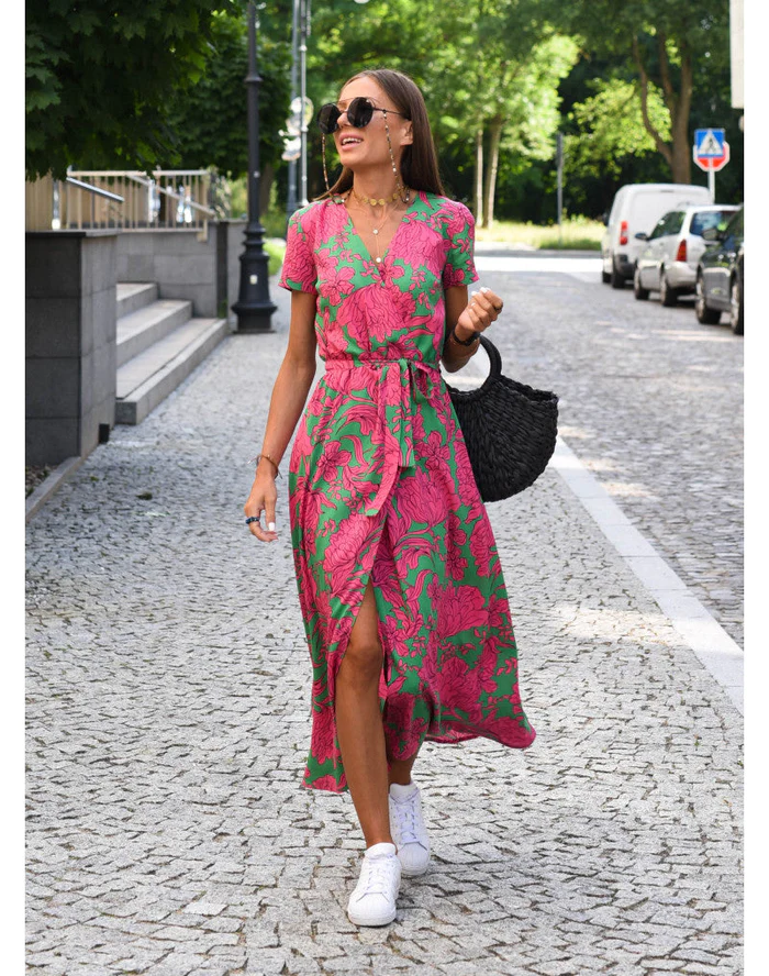 Women's Dress with Short Sleeves | Maxi