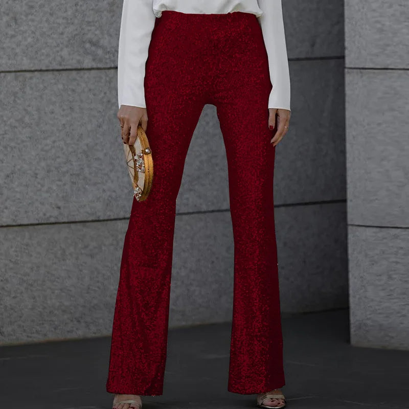 Women's Bell-Bottom Pants with Sequins | Party Clothes
