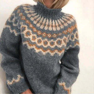 Damska Sweter Nordic | Geometryczny