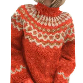 Damska Sweter Nordic | Geometryczny
