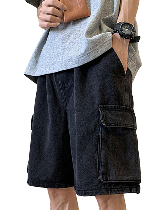 Shorts Masculinos Cargo Jeans Soltos Estilo Urbano