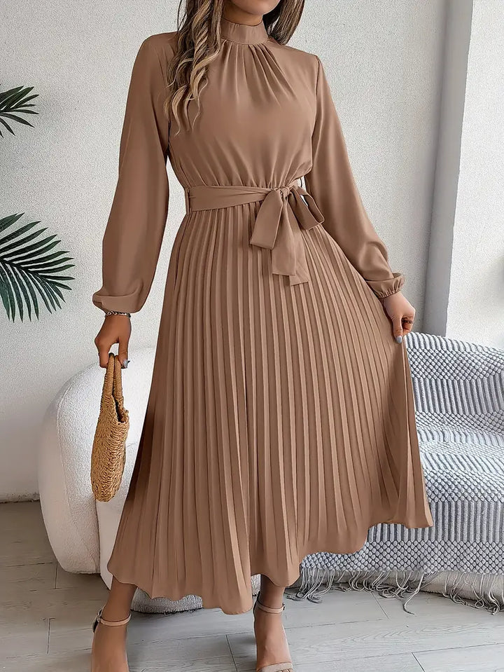 Damen Plissiertes Elegantes Kleid | Midi