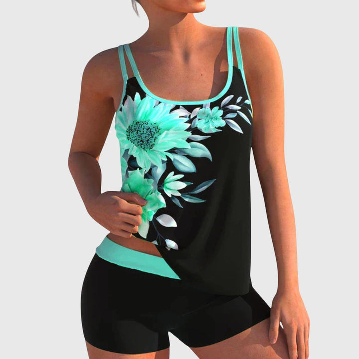 Damen Tankini mit Print und Shorts | Blumenmuster