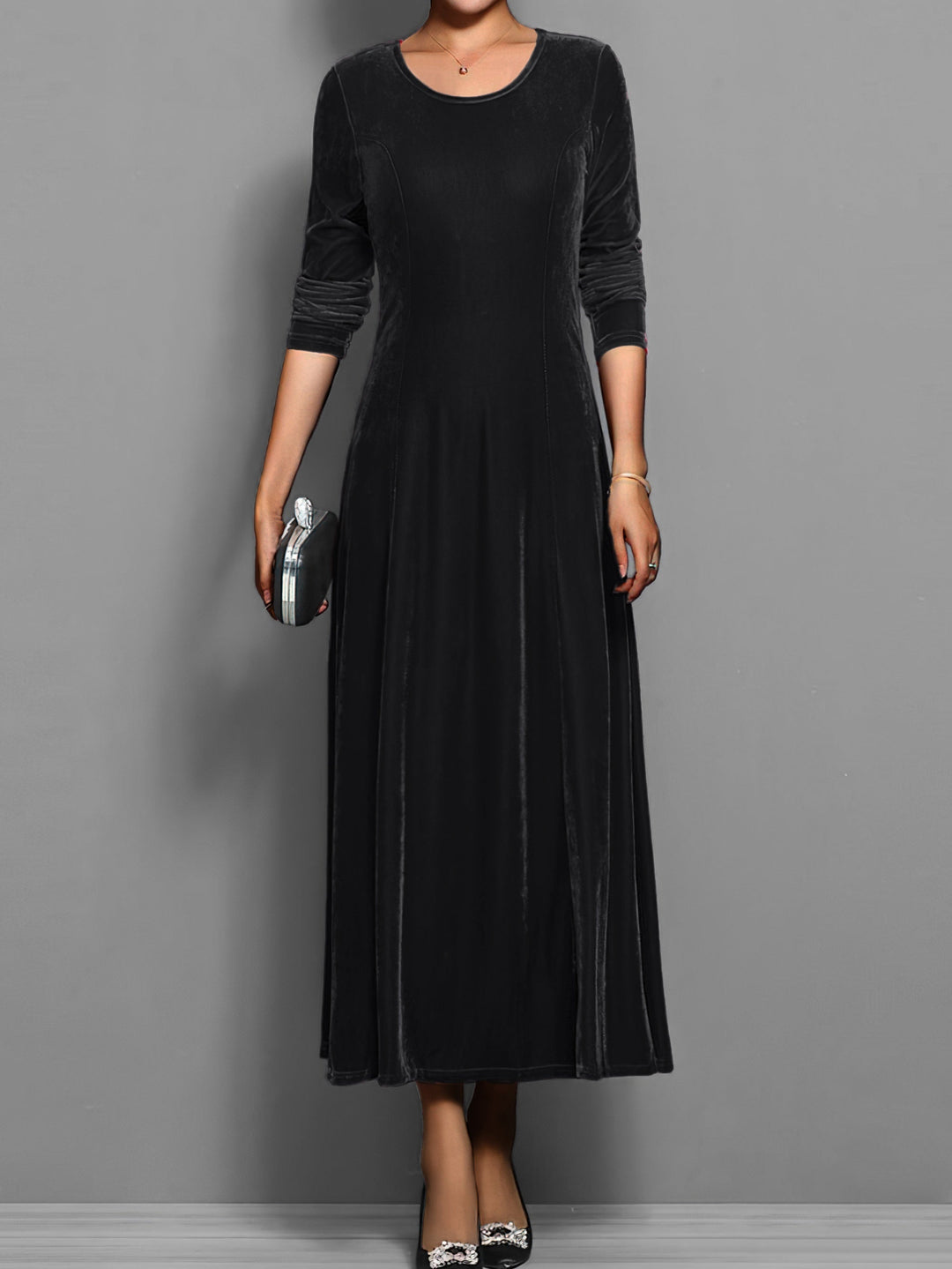 Damen Abendkleid mit langen Ärmeln | Maxi