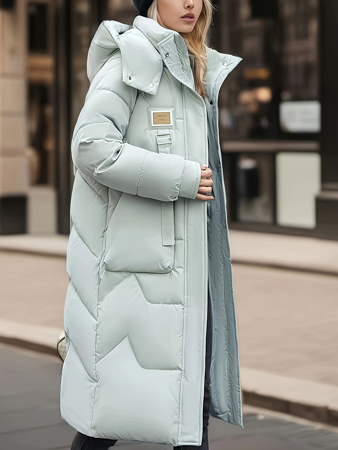 Damen Langer Wintermantel | Steppung