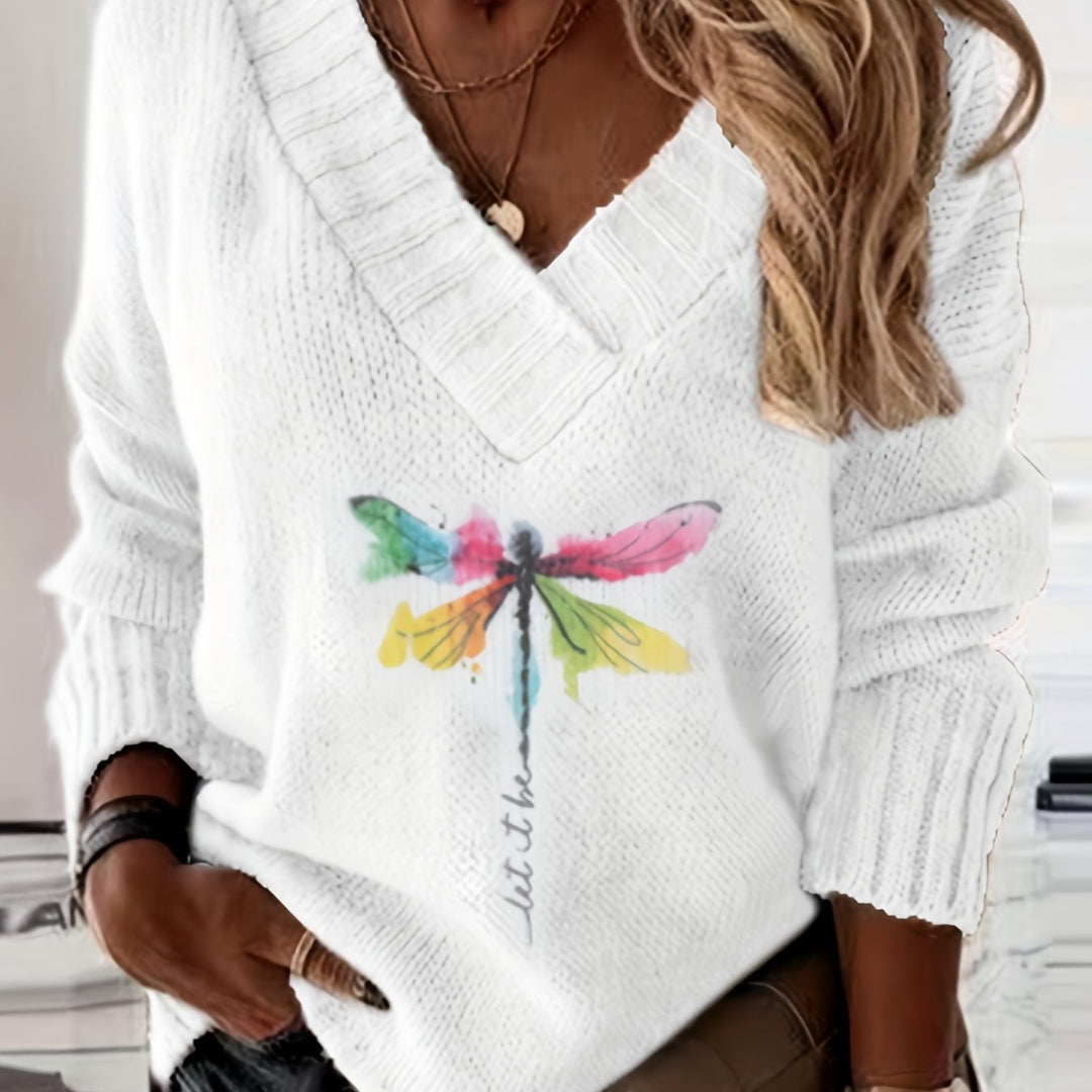 Damen Winter Strickpullover | V-Ausschnitt