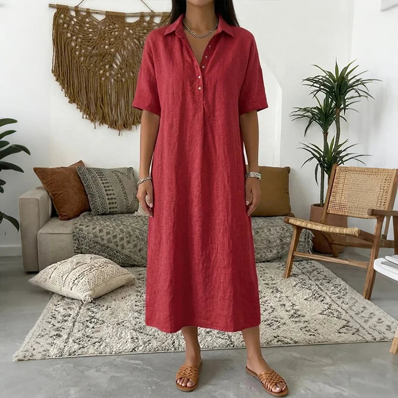 Damen Hemdblusenkleid | Midi