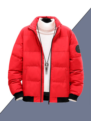 Męskie Zimowa Pikowana Kurtka | Ze Stójką