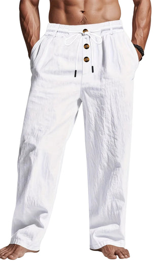 Męskie Spodnie ze Sznurkiem | Luźny Krój